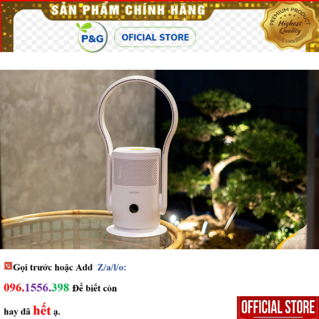 Quạt không cánh kèm lọc không khí thông minh Akono (kết nối App) kèm lõi hepa H13  sale