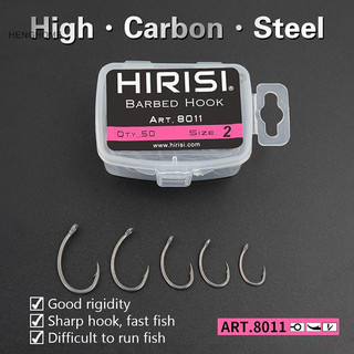 Henghome Hirisi 50 Chiếc Đóng Hộp Teflon Móc Thép Gai Đa Loại Móc Cá Chép Móc Câu Cá TFG