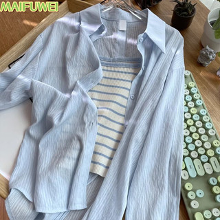 MAIFUWEI Áo Sơ Mi áo sơ mi nữ áo kiểu hàn New Style chic Phong cách Độc đáo WCS24402GC 16Z240415