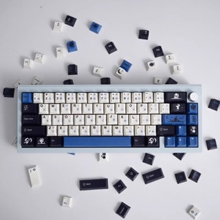 129 Phím PBT Keycaps Nhật Bản Hồ Sơ Anh Đào Màu Xanh Trắng Keycap Bộ Phù Hợp Cho 60% 65% 95% Bàn Phím Cơ Cherry Mx Gateron Switch