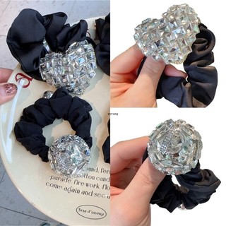 ✿ lấp lánh scrunchies phong cách trái tim dây buộc tóc mạnh giữ lấp lánh trái tim dây buộc tóc scrunchie phụ kiện tóc