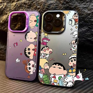Phim hoạt hình Cặp đôi Crayon Shin-chan đơn giản dễ thương Redmi 9 10C 9C12 10 13C 9A 9T 12C A1 10A Note 13 11 9 10 12 11s 8 10s Pro Poco C65 M3 C55 M6 Pro Vỏ ống kính kim loại mạ sang trọng