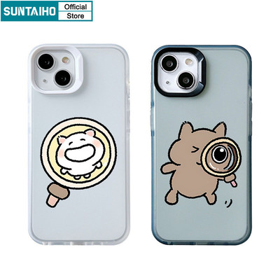 Suntaiho Ngộ nghĩnh Dễ Thương Vỏ Hoạt Hình Họa Tiết Mèo Trong Suốt Mờ Dành Cho Iphone 15 14 12 13 11 Pro Max IP 7 8 Plus Iphon X Xs XR Xs Max TPU Silicone Mềm Cao Cấp Chống Sốc Ốp điện thoại