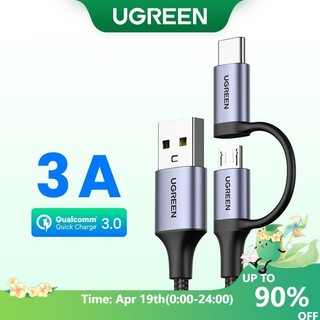 Cáp sạc nhanh UGREEN cổng Micro USB C 2 trong 1 dài 1m