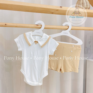 Body chip cộc tay nous kèm quần - bodysuit nous premium dòng sản phẩm cao cấp cho bé trai bé gái sơ sinh đến 1 tuổi