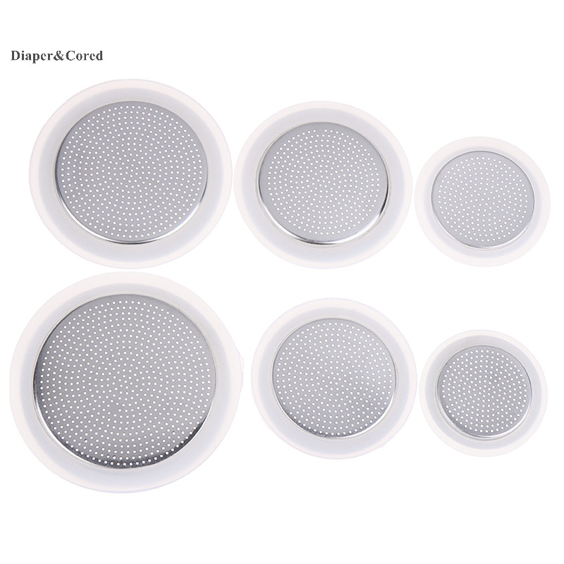 Miếng đệm silicon DIAPER & CORED + Bộ lọc nhôm Moka Pot Thay thế chai cà phê Tương thích YTH