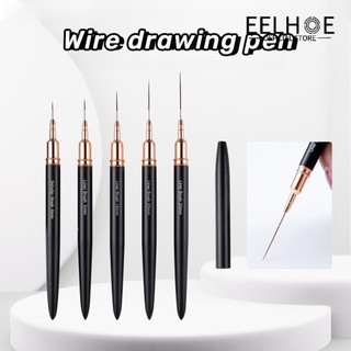 Bút vẽ móng nghệ thuật EELHOE Nhiều loại Bút vẽ dây siêu dài siêu mịn Bàn chải lót móng tay Vẽ tranh tự làm Dòng hoa Bút sọc Tay cầm bằng kim loại Bàn chải nghệ thuật làm móng