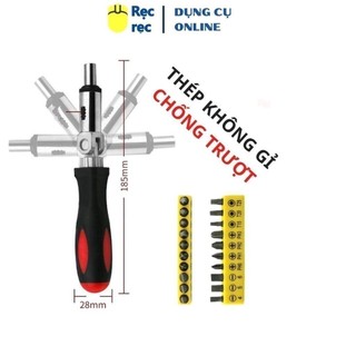 Bộ tua vít 11 món đa năng vật liệu thép CRV, 2 chế độ lock xoay trái, phải, khả năng xoay 180 độ