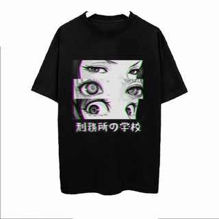 Áo thun Anime Aesthetic Prison School Eyes (Black/White) ngắn tay