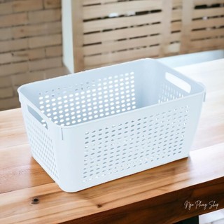 Rổ chữ nhật Hokori Việt Nhật 3318. Rổ chử nhật đáy bầu, màu paster xinh xắn. Thiết kế dày dặn.