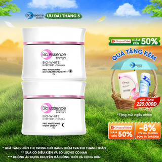 Combo dưỡng da sáng mịn Bio-Essence Bio-White Kem dưỡng ngày và đêm (50gr x2)