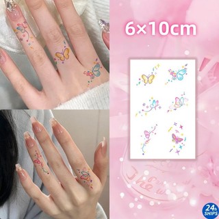 Huỳnh Quang Họa Tiết Bướm Hình Xăm Cô Gái Dễ Thương Ngón Tay Hình Xăm Chống Thấm Nước Miếng Dán Hình Xăm Kéo Dài 7 Ngày Tạm Thời Hình Xăm Giả