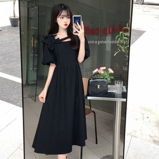 Váy Liền Thắt Eo Nơ Kiểu Pháp Váy Mối Tình Đầu Dài Giữa Phong Cách Nhẹ Nhàng Khí Chất Tôn Dáng Gầy Mẫu Mới Mùa Hè Cho Nữ