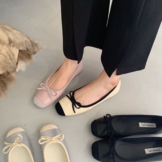 Giày bệt nữ nơ giày ba lê thời trang Pháp Dép nữ bít mũi đế thấp