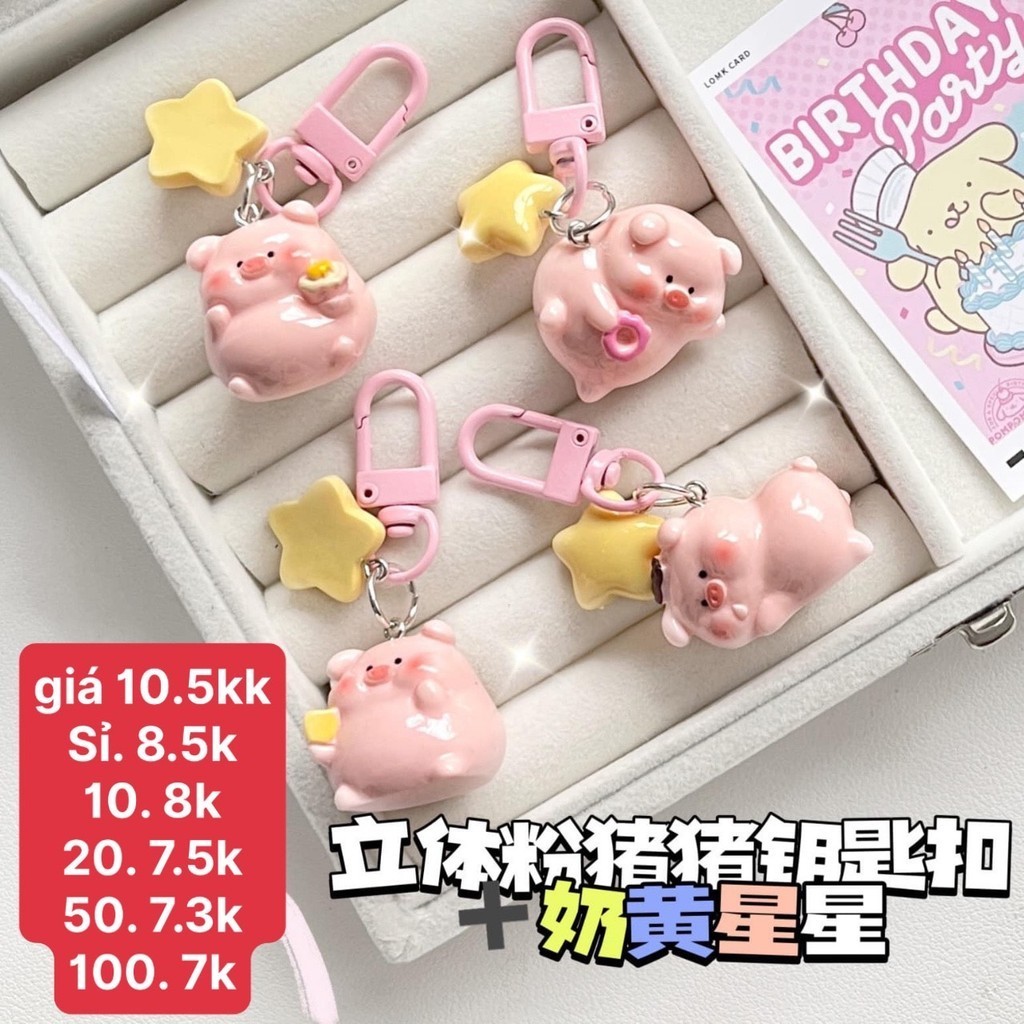 (Bán buôn-chuyên sỉ) Móc Khoá Heo Ngôi Sao