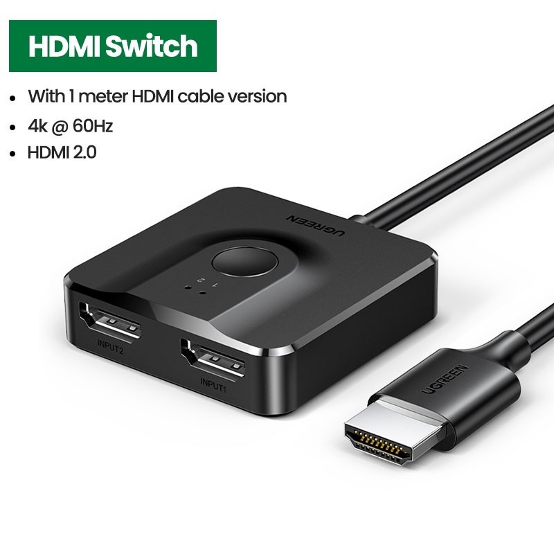 Bộ Chuyển Mạch HDMI 2.0 Ugreen 70607 - Hỗ Trợ 4K@60Hz / 3D / ARC - Hỗ trợ 2 chiều (luân phiên) | BigBuy360 - bigbuy360.vn