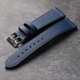Dây đeo đồng hồ da thật seiko Dây đeo đồng hồ da bò thủ công cao cấp seiko số 5 18 19 20 22MM Phụ kiện đồng hồ màu xanh đen