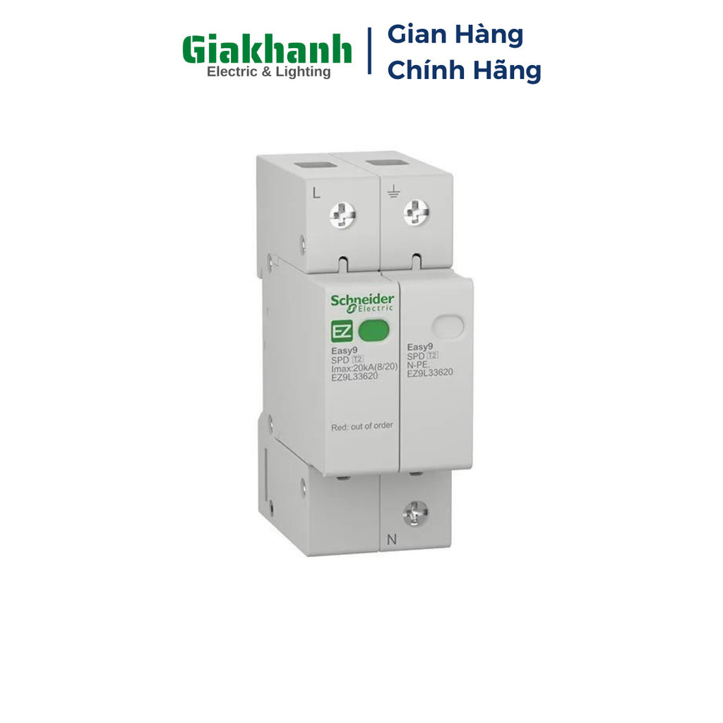Thiết Bị Chống Sét Lan Truyền SPD Schneider EZ9L33620 20kA 1P+N