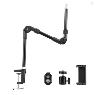 Andoer ST-01 Chân đế gắn bàn có thể gập lại linh hoạt Giá đỡ kim loại Vít 1 / 4 Inch Dung lượng tải 3kg với kẹp đầu bi linh hoạt Giá đỡ điện thoại Màn trập từ xa cho đèn LED Webc