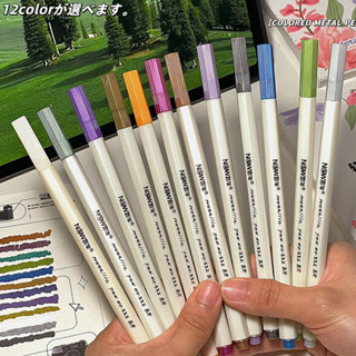 12 Màu Kim Loại Lấp Lánh Bút Đánh Dấu Sinh Viên Dung Tích Lớn Nhanh Khô Mực Bút Đánh Dấu DIY Tay Tài Khoản Trang Trí Bút Huỳnh Quang