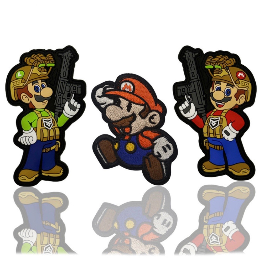 Patch_velcro bộ Mario chiến thuật dán ba lô_quần áo