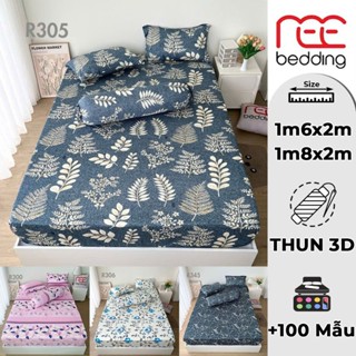  Bộ ga giường 4 món thun lạnh size 1m6x2m và 1m8x2m REE Bedding in 3D nhiều mẫu drap nệm đẹp 