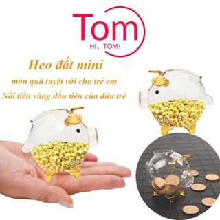 Ngân hàng heo đất trong suốt,Heo Thủy Tinh Tiết Kiệm đựng vàng ,Kính trong suốt Piggy Bank,Phong cách heo đất dễ thương 