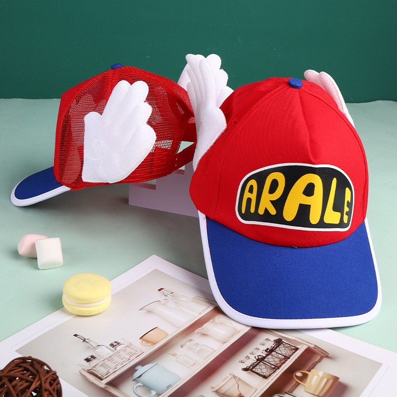 Anime dành cho người lớn trẻ em Dr. Slump Cosplay Mũ Arale Mũ Bóng Chày Đôi Cánh Thiên Thần Mũ Màu K