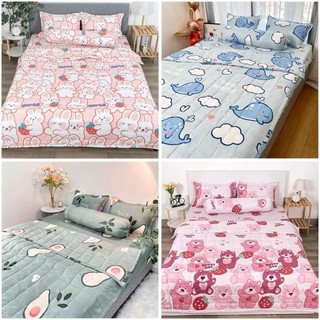 Bộ 5 món chăn hè trần bông và ga gối cotton poly nhiều mẫu xinh lựa chọn