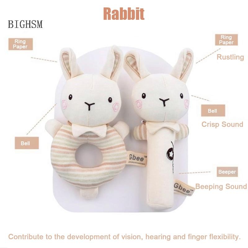 Bighsm Bé Lục Lạc Hoạt Hình Mềm Mại Dễ Thương Sang Trọng Động Vật Trẻ Em Đồ Chơi Giáo Dục Tay Martijn