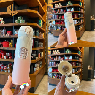  Cốc Starbucks Gradient Hồng Cổ Điển Hoa Anh Đào Giữ Nhiệt Cốc Inox 304 Quà Tặng Học Sinh Di Động Bật Lên Bình Giữ Nhiệt 500ml 