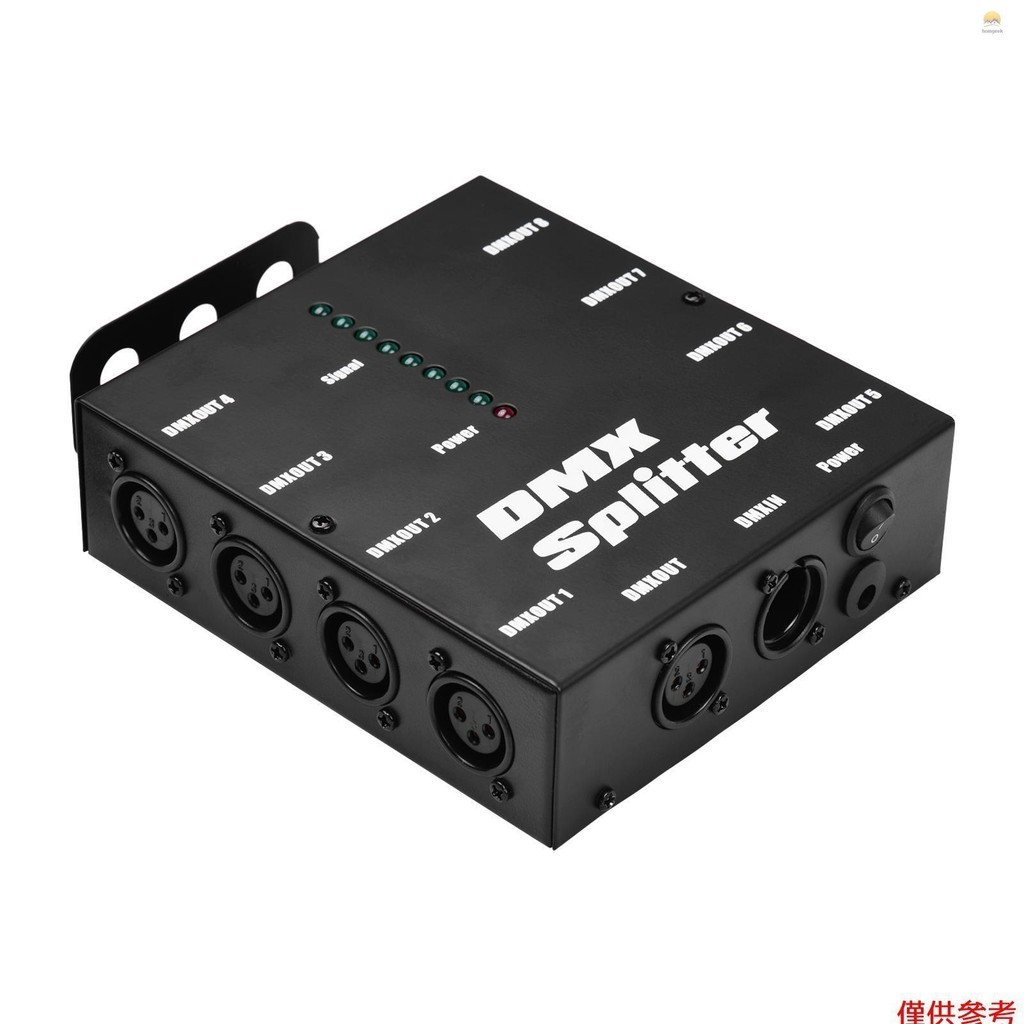 Bộ khuếch đại tín hiệu quang học HGV DMX512 Bộ phân phối 1 Đầu vào và đầu ra trực tiếp 8 đầu ra độc lập cho bộ điều khiển ánh sáng Bảng điều khiển sân khấu Tiệc DJ Club Disco KTV Light với quảng cáo nguồn