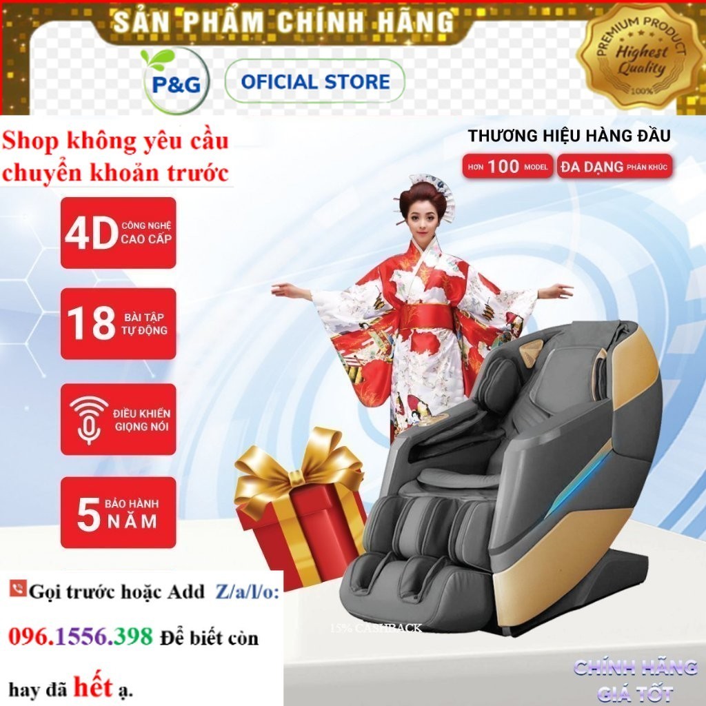 Hãng Ghế massage Okinawa OS 855, công nghệ massage 5D, bi con lăn di chuyển - | km