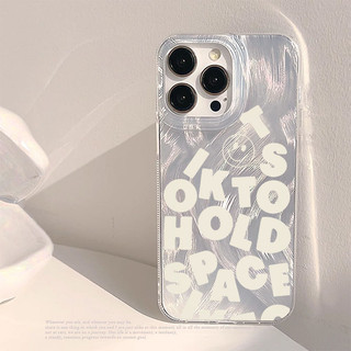 Phong Cách Mới Họa Tiết Gạc Lông Vũ Mặt Cười Chữ Thích Hợp Cho iphone 15promax Vỏ Điện Thoại Apple 14 13 12 11 XSmax XR 8plus 7 Vỏ Bảo Vệ Chống Sốc