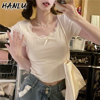 Áo thun ngắn tay bó sát mới của HANLU dành cho nữ Niche Áo ngắn