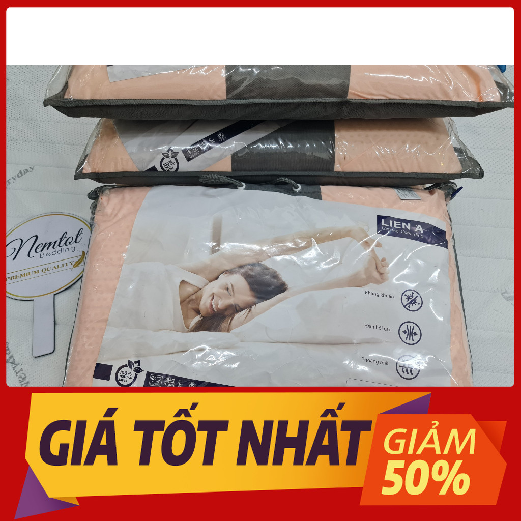 🏅CHÍNH HÃNG LIÊN Á🏅 Gối Nằm Cao Su Liên Á 100% Thiên Nhiên Siêu Đàn Hồi Êm Ái, Độ Bền 10 Năm_Cao Cấp
