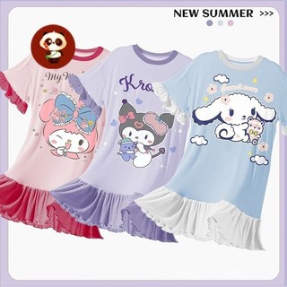 Bộ đồ ngủ trẻ em bé gái váy ngủ mỏng mùa hè váy ngủ mùa hè 2024 phong cách mới homewear