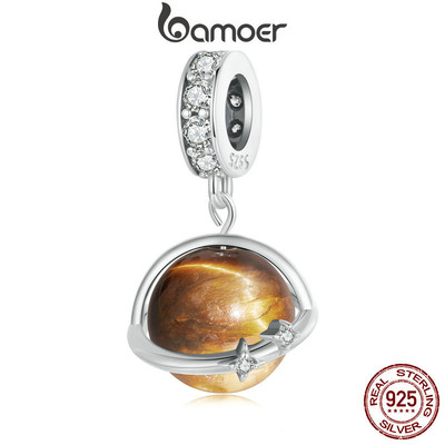Bamoer 925 Sterling Sliver Charm Tự Nhiên Thiết Kế Hổ Mặt Dây Chuyền Phụ Kiện Cho Vòng Tay Quà Tặng Cho Nữ Bé Gái