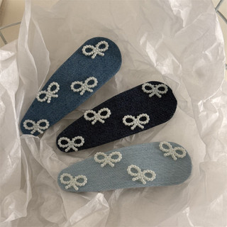 Kẹp Tóc Nữ Nơ Ngọc Trai Kẹp Tóc Denim