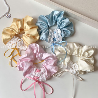Kem ins Phong Cách Ba Lê Ruy Băng Thẩm Mỹ Nơ Satin Scrunchy Tóc Ngọt Ngào Mùa Xuân Mùa Hè Phong Cách Mới Phụ Kiện Tóc Nữ