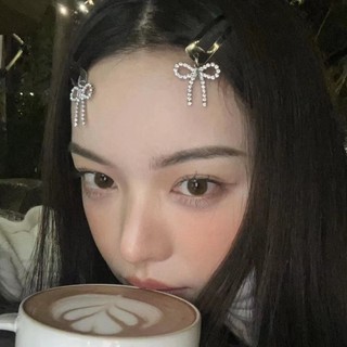 Kẹp tóc mái nơ đính đá độc đáo cô nàng yori TOC145