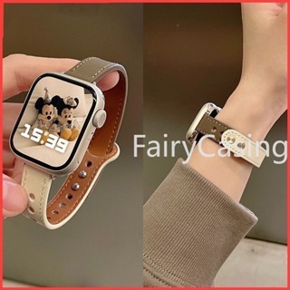  Dây đeo đồng hồ da nữ Silm cho Apple Watch Ultra 2 49mm series 9 41mm 45mm 8 7 6 5 4 3 2 1 42mm 38mm Vòng tay mỏng S11 Dây đeo cho iwatch 4 5 44mm 40mm S11 Dây đeo 