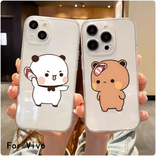 Dành Cho Vivo V30 V30e V27 V27e V29 Y02 Y02s Y03 Y11 Y15 Y15s Y16 Y17 Y17s Y19 Y20 Y21 Y55 Y56 X100 X100s Pro 5G 4G Ốp Lưng Cặp Đôi Gấu Dễ Thương Vỏ Trong Suốt Silicon