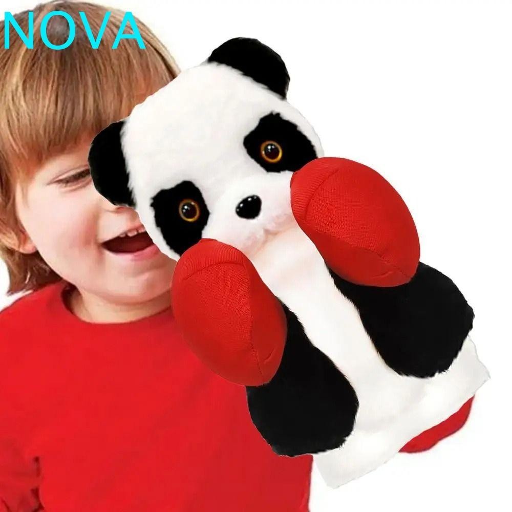 Nova Panda Boxing Puppets, Nhập Vai Boxing Panda Con Rối Tay Động Vật, Động Vật Tay Con Rối Ngựa Hoạt Hình Chất Lượng Cao Đồ Chơi Ếch Động Vật Sang Trọng Cha Mẹ-Con