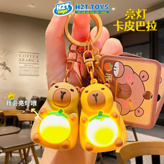 Móc khóa Capybara nhựa nón dâu, đeo balo rùa - H2T TOYS