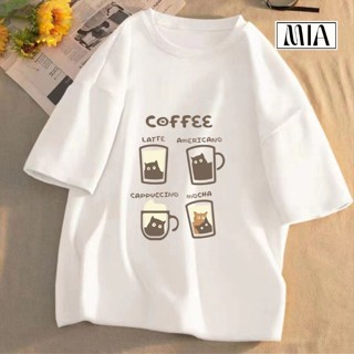 Áo Thun Nữ, Áo Phông Nam Nữ Unisex Tay Lỡ By MIA Mã TN Coffee In Hình Chất Cotton Form Rộng Phong Cách Ulzzang