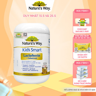 Sữa Bột Nature’s Way Kids Smart Lactoferrin + Colostrum Hỗ Trợ Tăng Cường Đề Kháng, Miễn Dịch Cho Bé 30 Gói (2g/gói)