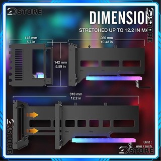 BỘ DỰNG DỌC VGA KÈM RISER EZDIY ARGB VERTICAL GPU MOUNT WITH PCIE4.0 RISER CABLE