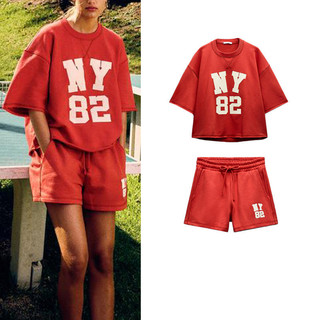 Áo nỉ Flannel in chữ sản phẩm mới 20255643312 Quần short buộc dây giữa eo5643313