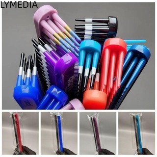 LYMEDIA Lược gỡ rối 3 hàng, Dụng cụ tạo kiểu tóc răng rộng Bàn chải định hình uốn cong, Hợp thời trang Tiện lợi khi sử dụng Bàn chải tóc xoăn cầm tay để xác định uốn tóc